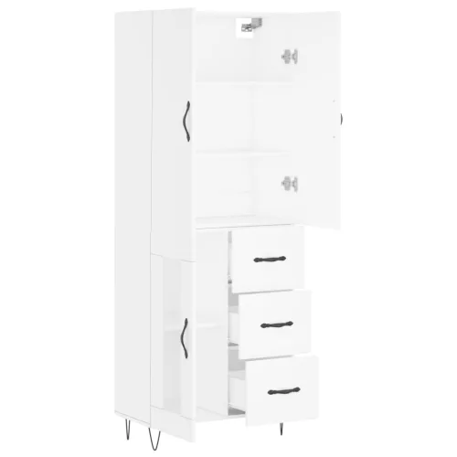  fehér szerelt fa magasszekrény 69,5 x 34 x 180 cm