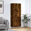  füstös tölgy színű szerelt fa magasszekrény 69,5 x 34 x 180 cm