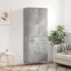  betonszürke szerelt fa magasszekrény 69,5 x 34 x 180 cm