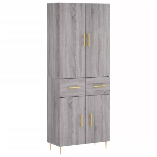  szürke sonoma szerelt fa magasszekrény 69,5 x 34 x 180 cm