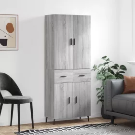  szürke sonoma szerelt fa magasszekrény 69,5 x 34 x 180 cm