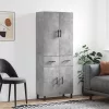  betonszürke szerelt fa magasszekrény 69,5 x 34 x 180 cm