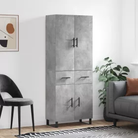  betonszürke szerelt fa magasszekrény 69,5 x 34 x 180 cm