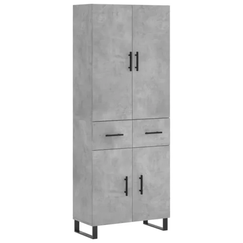  betonszürke szerelt fa magasszekrény 69,5 x 34 x 180 cm
