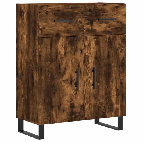  füstös tölgy színű szerelt fa magasszekrény 69,5 x 34 x 180 cm