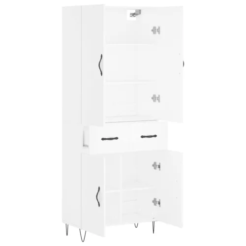  fehér szerelt fa magasszekrény 69,5 x 34 x 180 cm