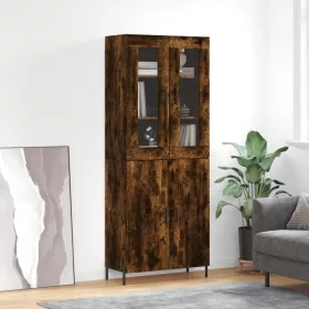    füstös tölgy színű szerelt fa magasszekrény 69,5 x 34 x 180 cm