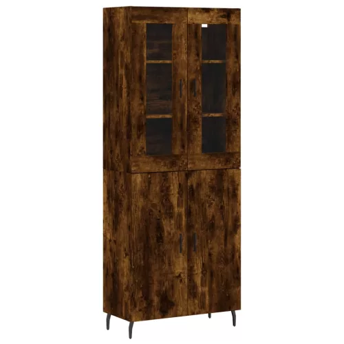  füstös tölgy színű szerelt fa magasszekrény 69,5 x 34 x 180 cm