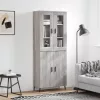  szürke sonoma szerelt fa magasszekrény 69,5 x 34 x 180 cm