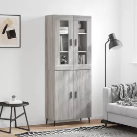  szürke sonoma szerelt fa magasszekrény 69,5 x 34 x 180 cm