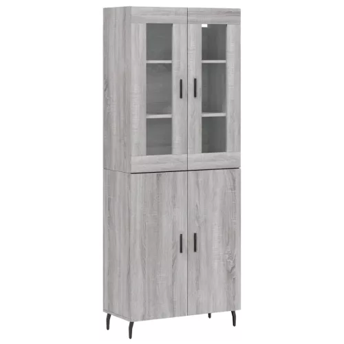  szürke sonoma szerelt fa magasszekrény 69,5 x 34 x 180 cm