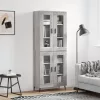  szürke sonoma szerelt fa magasszekrény 69,5 x 34 x 180 cm