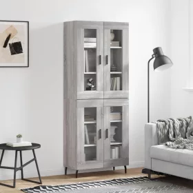  szürke sonoma szerelt fa magasszekrény 69,5 x 34 x 180 cm
