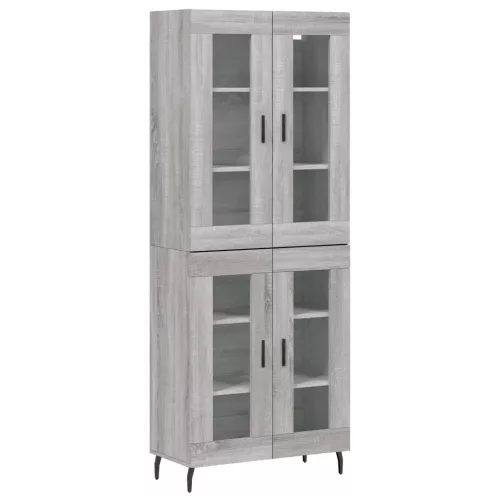  szürke sonoma szerelt fa magasszekrény 69,5 x 34 x 180 cm