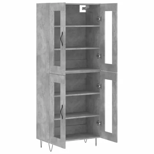  betonszürke szerelt fa magasszekrény 69,5 x 34 x 180 cm