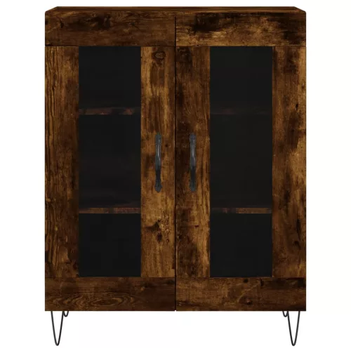  füstös tölgy színű szerelt fa magasszekrény 69,5 x 34 x 180 cm
