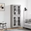  szürke sonoma szerelt fa magasszekrény 69,5 x 34 x 180 cm