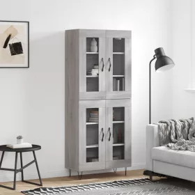  szürke sonoma szerelt fa magasszekrény 69,5 x 34 x 180 cm