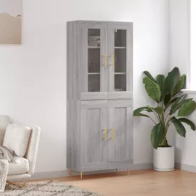  szürke sonoma szerelt fa magasszekrény 69,5 x 34 x 180 cm