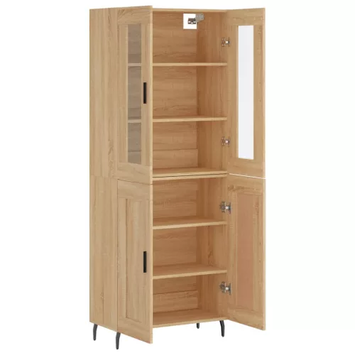  sonoma tölgy szerelt fa magasszekrény 69,5 x 34 x 180 cm