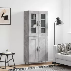  betonszürke szerelt fa magasszekrény 69,5 x 34 x 180 cm
