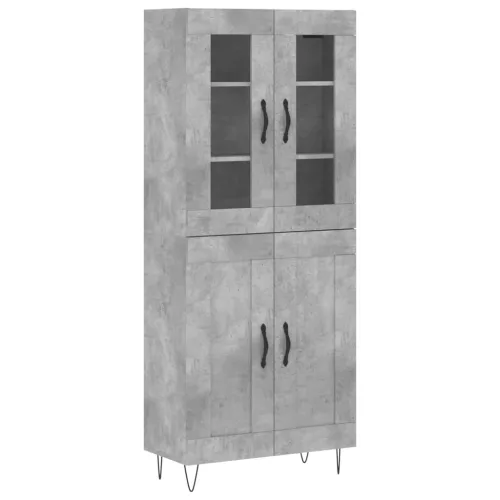  betonszürke szerelt fa magasszekrény 69,5 x 34 x 180 cm