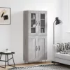  szürke sonoma szerelt fa magasszekrény 69,5 x 34 x 180 cm