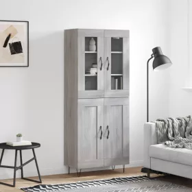  szürke sonoma szerelt fa magasszekrény 69,5 x 34 x 180 cm