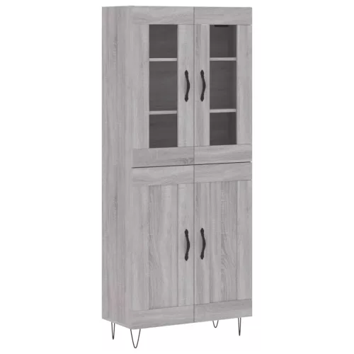  szürke sonoma szerelt fa magasszekrény 69,5 x 34 x 180 cm