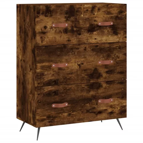  füstös tölgy színű szerelt fa magasszekrény 69,5 x 34 x 180 cm