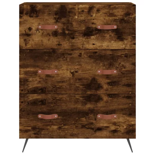  füstös tölgy színű szerelt fa magasszekrény 69,5 x 34 x 180 cm