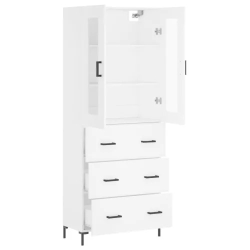  fehér szerelt fa magasszekrény 69,5 x 34 x 180 cm