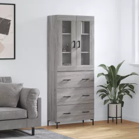 szürke sonoma szerelt fa magasszekrény 69,5 x 34 x 180 cm