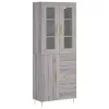  szürke sonoma szerelt fa magasszekrény 69,5 x 34 x 180 cm