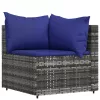  3 részes szürke polyrattan kerti ülőgarnitúra párnákkal
