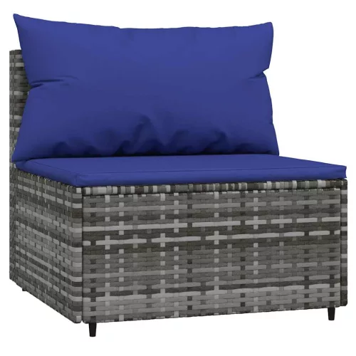  3 részes szürke polyrattan kerti ülőgarnitúra párnákkal