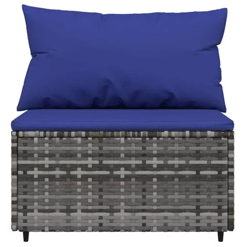  3 részes szürke polyrattan kerti ülőgarnitúra párnákkal