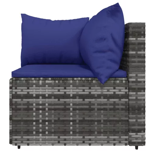  3 részes szürke polyrattan kerti ülőgarnitúra párnákkal