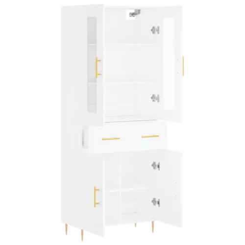  fehér szerelt fa magasszekrény 69,5 x 34 x 180 cm