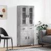  betonszürke szerelt fa magasszekrény 69,5 x 34 x 180 cm