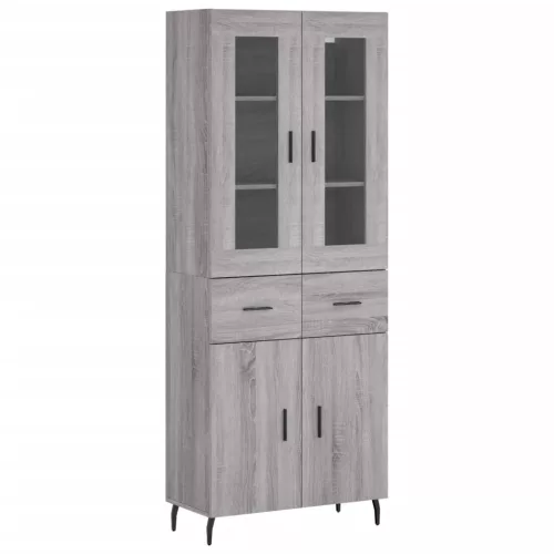  szürke sonoma szerelt fa magasszekrény 69,5 x 34 x 180 cm