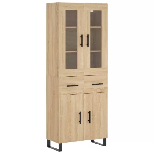  sonoma tölgy szerelt fa magasszekrény 69,5 x 34 x 180 cm