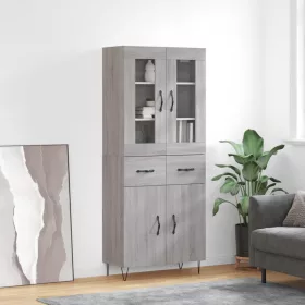  szürke sonoma szerelt fa magasszekrény 69,5 x 34 x 180 cm