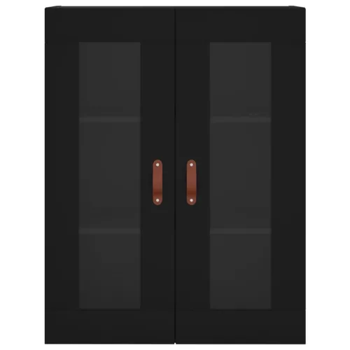  fekete szerelt fa magasszekrény 69,5 x 34 x 180 cm