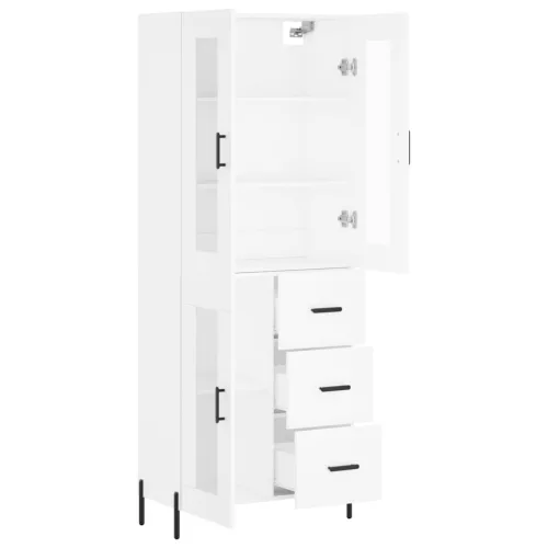  fehér szerelt fa magasszekrény 69,5 x 34 x 180 cm