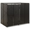  fekete polyrattan dupla kerekeskuka tárolófészer 140x80x117 cm
