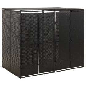    fekete polyrattan dupla kerekeskuka tárolófészer 140x80x117 cm