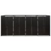  fekete polyrattan négyes kerekeskuka tárolófészer 274x80x117 cm