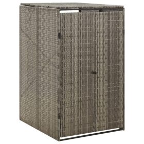    szürke polyrattan kerekes kukatároló fészer 70 x 80 x 117 cm