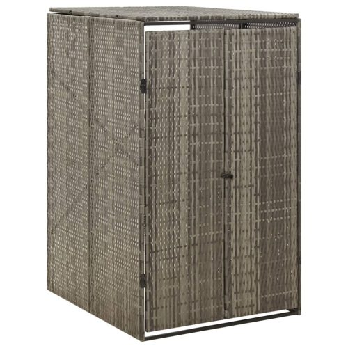  szürke polyrattan kerekes kukatároló fészer 70 x 80 x 117 cm